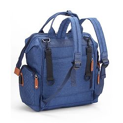 Babyhug Multipurpose Structured Diaper Backpack| Wide Opening Frame| Multi-Pocket Organizer| Dual Carry Handles| Wipes Dispenser| Charger Cable Opening| Stroller Clip - Blue