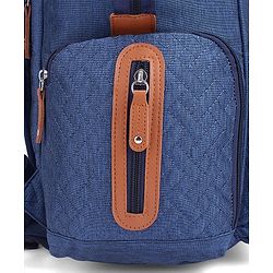 Babyhug Multipurpose Structured Diaper Backpack| Wide Opening Frame| Multi-Pocket Organizer| Dual Carry Handles| Wipes Dispenser| Charger Cable Opening| Stroller Clip - Blue