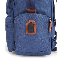 Babyhug Multipurpose Structured Diaper Backpack| Wide Opening Frame| Multi-Pocket Organizer| Dual Carry Handles| Wipes Dispenser| Charger Cable Opening| Stroller Clip - Blue