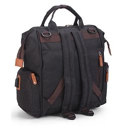 Babyhug Multipurpose Structured Diaper Backpack| Wide Opening Frame| Multi-Pocket Organizer| Dual Carry Handles| Wipes Dispenser| Charger Cable Opening| Stroller Clip | Capacity- 17L -  Blue