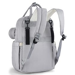Babyhug Quilted Multipurpose Diaper Backpack with Changing Mat - Grey| Detachable Pacifier Pouch| Adjustable Shoulder Straps| Spacious Multi-Compartment Storage| Wipes Dispenser| Side Bottle Pocket