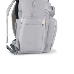 Babyhug Quilted Multipurpose Diaper Backpack with Changing Mat - Grey| Detachable Pacifier Pouch| Adjustable Shoulder Straps| Spacious Multi-Compartment Storage| Wipes Dispenser| Side Bottle Pocket