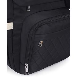 Babyhug Quilted Multipurpose Diaper Backpack with Changing Mat - Grey| Detachable Pacifier Pouch| Adjustable Shoulder Straps| Spacious Multi-Compartment Storage| Wipes Dispenser| Side Bottle Pocket