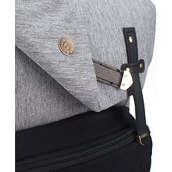 Babyhug Premium Multipurpose Diaper Backpack - Black Grey| USB Charging Port| Insulated Bottle Pockets| Diaper Changing Mat| Padded Shoulder Strap|Side Bottle Pocket|Wipes Dispenser| Water Resistant