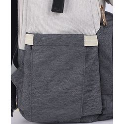 Babyhug Premium Multipurpose Diaper Backpack - Black Grey| USB Charging Port| Insulated Bottle Pockets| Diaper Changing Mat| Padded Shoulder Strap|Side Bottle Pocket|Wipes Dispenser| Water Resistant