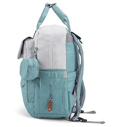 Babyhug Multipurpose Diaper Backpack - Sea Green| Insulated Bottle Pockets| Diaper Changing Mat| Adjustable Shoulder Strap| Side Bottle Pocket| Wipes Dispenser| Water Resistant| Pacifier Case