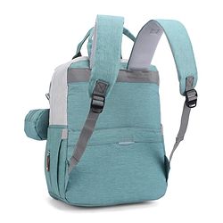 Babyhug Multipurpose Diaper Backpack - Sea Green| Insulated Bottle Pockets| Diaper Changing Mat| Adjustable Shoulder Strap| Side Bottle Pocket| Wipes Dispenser| Water Resistant| Pacifier Case