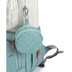 Babyhug Multipurpose Diaper Backpack - Sea Green| Insulated Bottle Pockets| Diaper Changing Mat| Adjustable Shoulder Strap| Side Bottle Pocket| Wipes Dispenser| Water Resistant| Pacifier Case