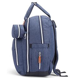 Babyhug Premium Quilted Multipurpose Stylish Diaper Backpack| Water Resistant| Insulated Bottle Pouches| Side Bottle Pocket| Wipes Dispenser| Detachable Pacifier Case| Stroller Clip - Blue