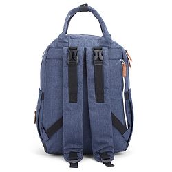 Babyhug Premium Quilted Multipurpose Stylish Diaper Backpack| Water Resistant| Insulated Bottle Pouches| Side Bottle Pocket| Wipes Dispenser| Detachable Pacifier Case| Stroller Clip - Blue