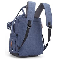 Babyhug Premium Quilted Multipurpose Stylish Diaper Backpack| Water Resistant| Insulated Bottle Pouches| Side Bottle Pocket| Wipes Dispenser| Detachable Pacifier Case| Stroller Clip - Blue