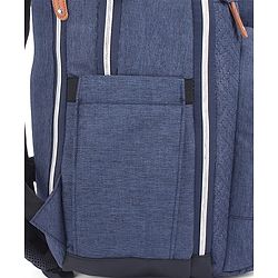 Babyhug Premium Quilted Multipurpose Stylish Diaper Backpack| Water Resistant| Insulated Bottle Pouches| Side Bottle Pocket| Wipes Dispenser| Detachable Pacifier Case| Stroller Clip - Blue