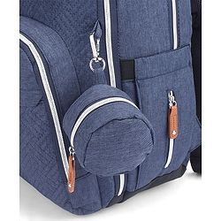 Babyhug Premium Quilted Multipurpose Stylish Diaper Backpack| Water Resistant| Insulated Bottle Pouches| Side Bottle Pocket| Wipes Dispenser| Detachable Pacifier Case| Stroller Clip - Blue