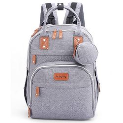 Babyhug Premium Quilted Multipurpose Stylish Diaper Backpack| Water Resistant| Insulated Bottle Pouches| Side Bottle Pocket| Wipes Dispenser| Detachable Pacifier Case| Stroller Clip - Blue