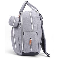 Babyhug Premium Quilted Multipurpose Stylish Diaper Backpack| Water Resistant| Insulated Bottle Pouches| Side Bottle Pocket| Wipes Dispenser| Detachable Pacifier Case| Stroller Clip - Blue