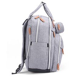 Babyhug Premium Quilted Multipurpose Stylish Diaper Backpack| Water Resistant| Insulated Bottle Pouches| Side Bottle Pocket| Wipes Dispenser| Detachable Pacifier Case| Stroller Clip - Blue