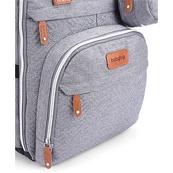 Babyhug Premium Quilted Multipurpose Stylish Diaper Backpack| Water Resistant| Insulated Bottle Pouches| Side Bottle Pocket| Wipes Dispenser| Detachable Pacifier Case| Stroller Clip - Blue