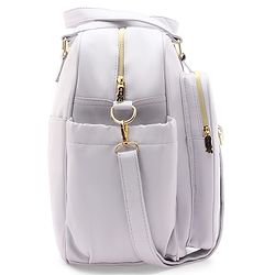 Babyhug 2-in-1 Quilted Sling cum Tote Diaper Bag for Travel | Spacious Multi-Compartment Design| Bottle Pockets| Front & Back Storage| Adjustable Shoulder Starp | Capacity- 2.1L -  Grey