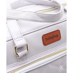 Babyhug 2-in-1 Quilted Sling cum Tote Diaper Bag for Travel | Spacious Multi-Compartment Design| Bottle Pockets| Front & Back Storage| Adjustable Shoulder Starp | Capacity- 2.1L -  Grey