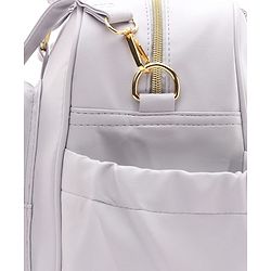 Babyhug 2-in-1 Quilted Sling cum Tote Diaper Bag for Travel | Spacious Multi-Compartment Design| Bottle Pockets| Front & Back Storage| Adjustable Shoulder Starp | Capacity- 2.1L -  Grey