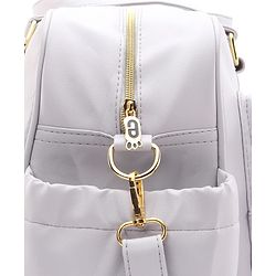 Babyhug 2-in-1 Quilted Sling cum Tote Diaper Bag for Travel | Spacious Multi-Compartment Design| Bottle Pockets| Front & Back Storage| Adjustable Shoulder Starp | Capacity- 2.1L -  Grey