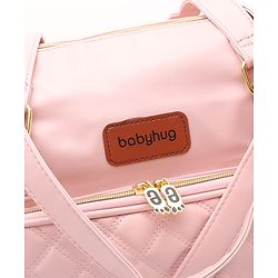 Babyhug 2-in-1 Quilted Sling cum Tote Diaper Bag for Travel | Spacious Multi-Compartment Design| Bottle Pockets| Front & Back Storage| Adjustable Shoulder Starp | Capacity- 2.1L -  Grey