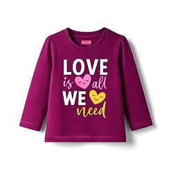 Babyhug Cotton Knit Full Sleeves Night Suit With Text Print - Purple