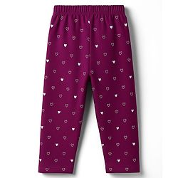 Babyhug Cotton Knit Full Sleeves Night Suit With Text Print - Purple