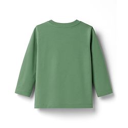 Babyhug 100% Cotton Knit Full Sleeves Night Suit With Animal Print - Green