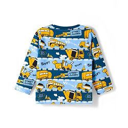 Babyhug Cotton Knit Full Sleeves Co-ords Night Suit With Animal Print - Navy Blue