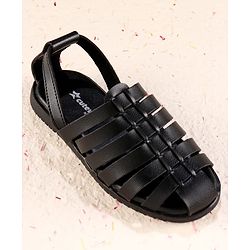 Cute Walk by Babyhug Velcro Closure Solid Mojaris - Black