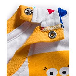 Babyhug Cotton Knit Full Sleeves Printed Co-ord Night Suit - White