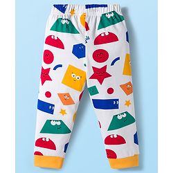 Babyhug Cotton Knit Full Sleeves Printed Co-ord Night Suit - White