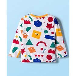 Babyhug Cotton Knit Full Sleeves Printed Co-ord Night Suit - White