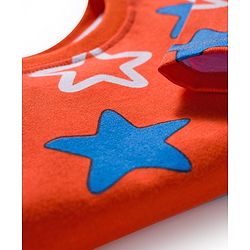 Babyhug Cotton Knit Full Sleeves Co-ords Night Suit With Star Print - Orange