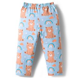 Babyhug Cotton Knit Full Sleeves Co-ords Night Suit With Animal Print - Blue
