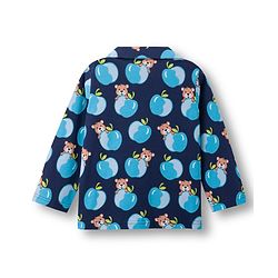 Babyhug Cotton Knit Full Sleeves Co-ords Night Suit With Animal Print - Navy Blue