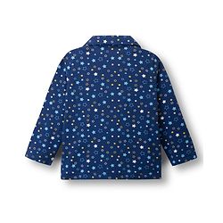 Babyhug Cotton Knit Full Sleeves Co-ords Night Suit With Star Print - Navy Blue