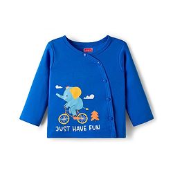 Babyhug 100% Cotton Interlock Knit Full Sleeves Jhablas With Animal Print Pack Of 3 - Blue White & Yellow