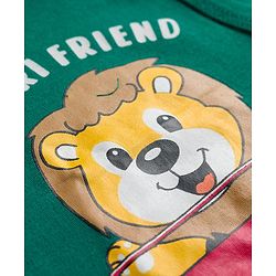 Babyhug 100% Cotton Interlock Knit Jhablas With Animal Print Pack Of 3 - Green Yellow & White