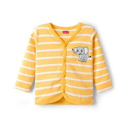 Babyhug 100% Cotton Interlock Knit Jhablas With Animal Print Pack Of 3 - Green Yellow & White