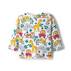 Babyhug 100% Cotton Interlock Knit Jhablas With Animal Print Pack Of 3 - Green Yellow & White