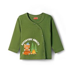 Babyhug 100% Cotton Knit Full Sleeves Striped Jhablas with Bear Print Pack of 3 - Multicolor