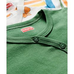Babyhug 100% Cotton Knit Full Sleeves Striped Jhablas with Bear Print Pack of 3 - Multicolor