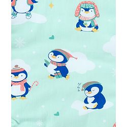 Babyhug 100% Cotton Fix Pillow Mat With Penguin Print - Blue| Soft & Comfortable| Light Weight & Travel Friendly| Foldable| New Born Gifting Option| Boys & Girls| Use on Floor Cribs Cots or Cradle