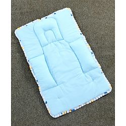 Babyhug 100% Cotton Fix Pillow Mat With Penguin Print - Blue| Soft & Comfortable| Light Weight & Travel Friendly| Foldable| New Born Gifting Option| Boys & Girls| Use on Floor Cribs Cots or Cradle