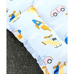 Babyhug 100% Cotton Fix Pillow Mat With Penguin Print - Blue| Soft & Comfortable| Light Weight & Travel Friendly| Foldable| New Born Gifting Option| Boys & Girls| Use on Floor Cribs Cots or Cradle