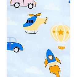 Babyhug 100% Cotton Fix Pillow Mat With Penguin Print - Blue| Soft & Comfortable| Light Weight & Travel Friendly| Foldable| New Born Gifting Option| Boys & Girls| Use on Floor Cribs Cots or Cradle