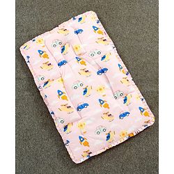 Babyhug 100% Cotton Fix Pillow Mat With Penguin Print - Blue| Soft & Comfortable| Light Weight & Travel Friendly| Foldable| New Born Gifting Option| Boys & Girls| Use on Floor Cribs Cots or Cradle
