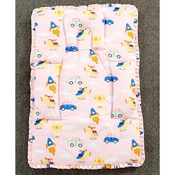 Babyhug 100% Cotton Fix Pillow Mat With Penguin Print - Blue| Soft & Comfortable| Light Weight & Travel Friendly| Foldable| New Born Gifting Option| Boys & Girls| Use on Floor Cribs Cots or Cradle